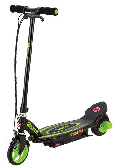 Razor Power Core E90 – E-Scooter – 90 W, 16 km/h, Reichweite bis 24 km, 80 Wh, schwarz/grün