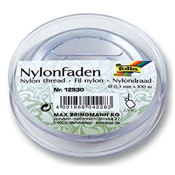 Folia Nylonfaden – 0,3 mm, 100 m, Nylon, Transparent, zum Handnähen