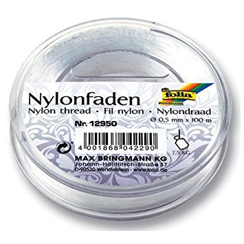 Folia Nylonfaden – 0,5 mm, 100 m, Nylon, Transparent, zum Handnähen