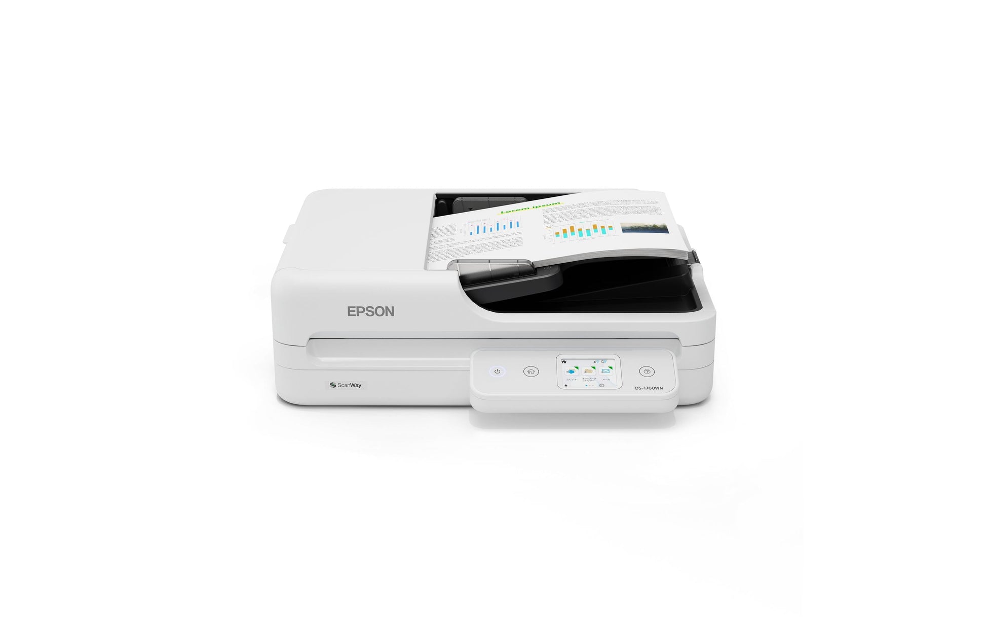 Epson WorkForce DS-1760WN – Flachbett + ADF, A4, Duplex, 30 Seiten pro Minute, ADF 60 Blatt, WLAN/LAN, 1200 dpi