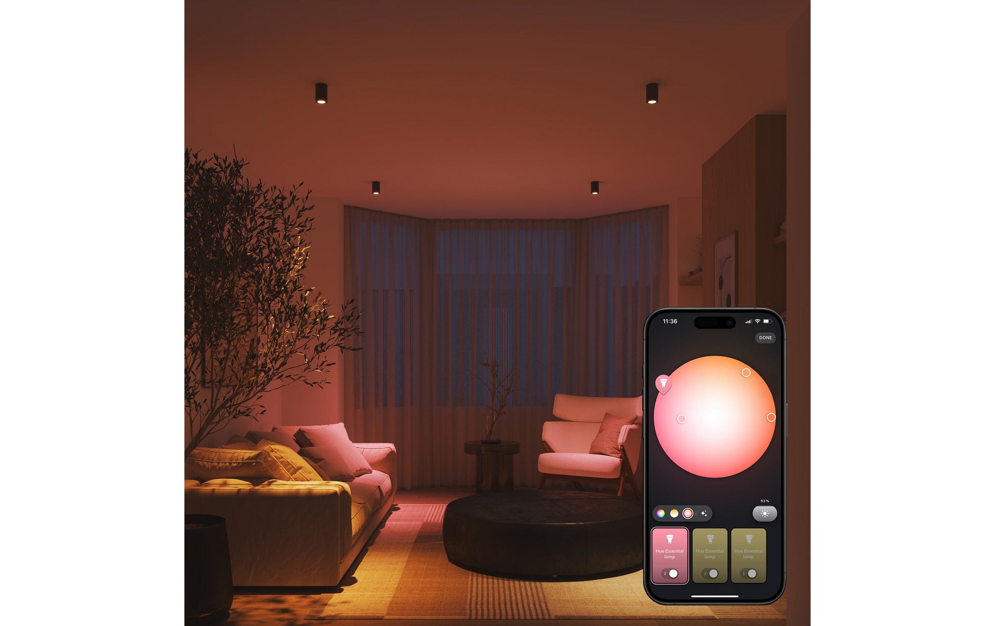 Philips Hue Essential White & Colour LED-Reflektor GU10 3er-Pack – 4,7 W, 345 lm, Mehrfarbig, für Matt