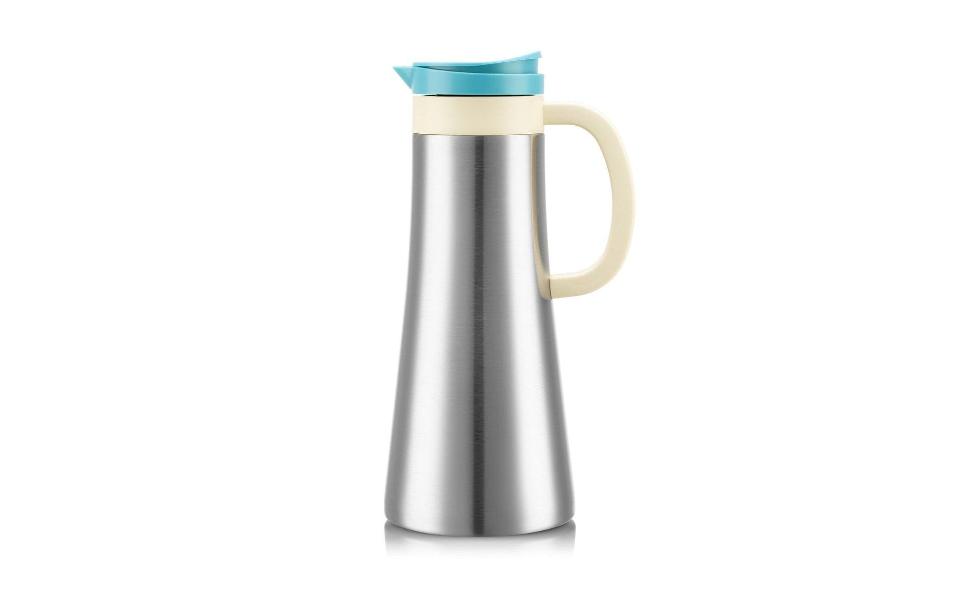 Bodum Thermoskanne Chambord – 1,1 l, Edelstahl, Blau, mit Deckel