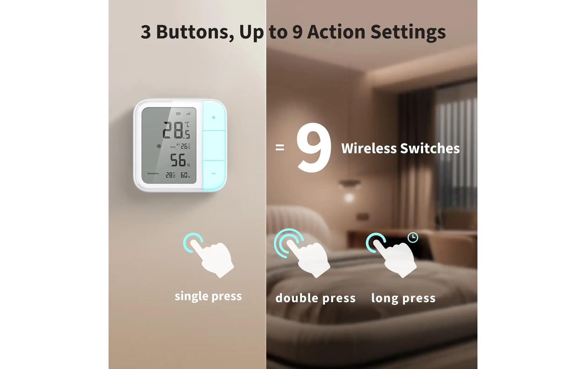 Aqara W100 – Sensor – Temperatur & Luftfeuchtigkeit, Zigbee, Thread – für Matter-fähige Systeme