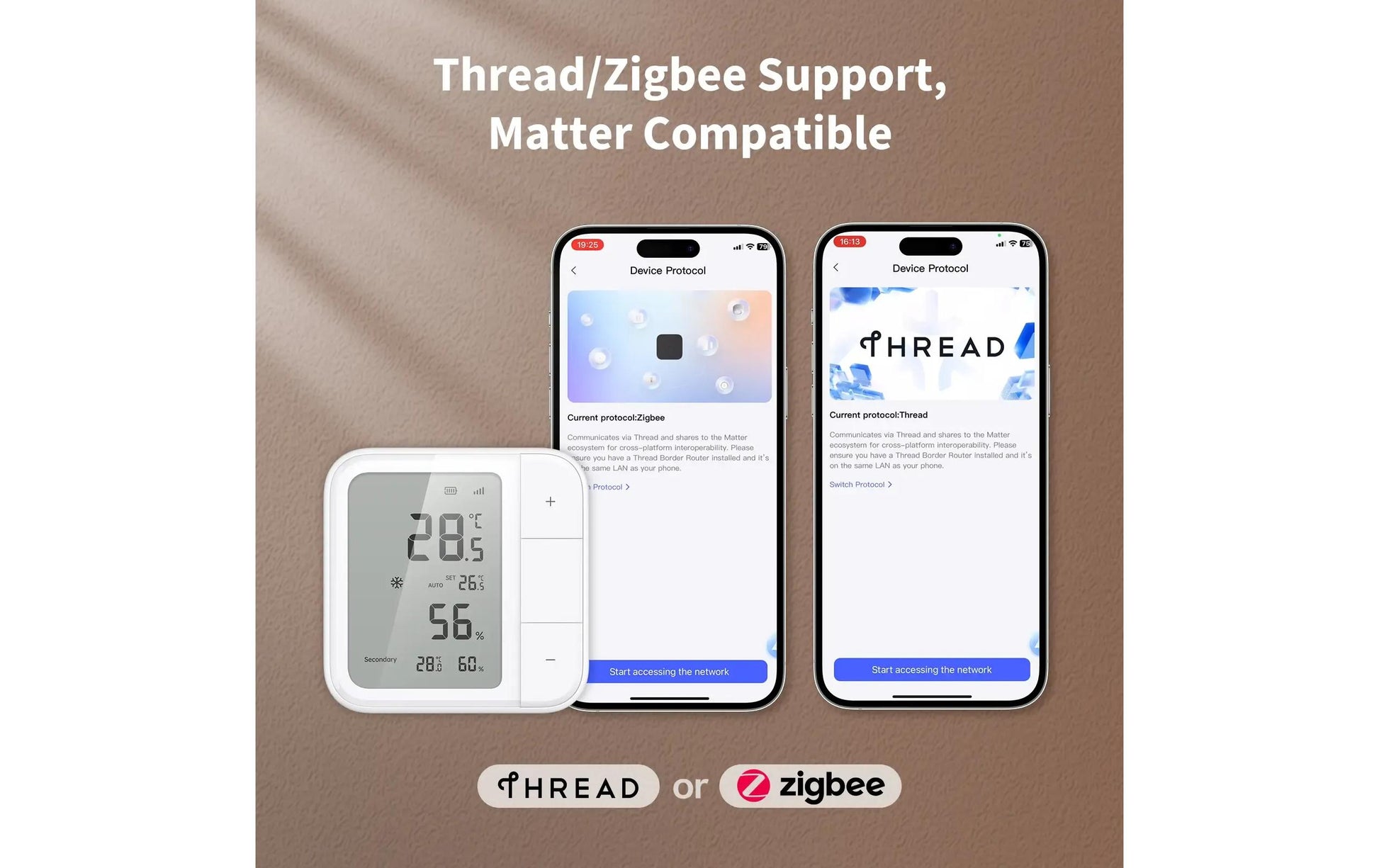 Aqara W100 – Sensor – Temperatur & Luftfeuchtigkeit, Zigbee, Thread – für Matter-fähige Systeme