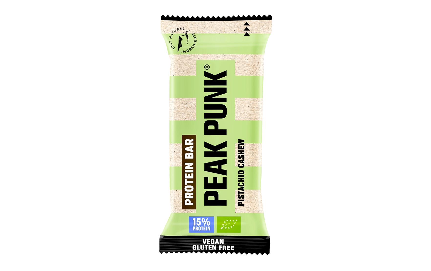 Peak punk Protein-Riegel – Pistazie & Cashew, bio, vegan – 12 × 55 g