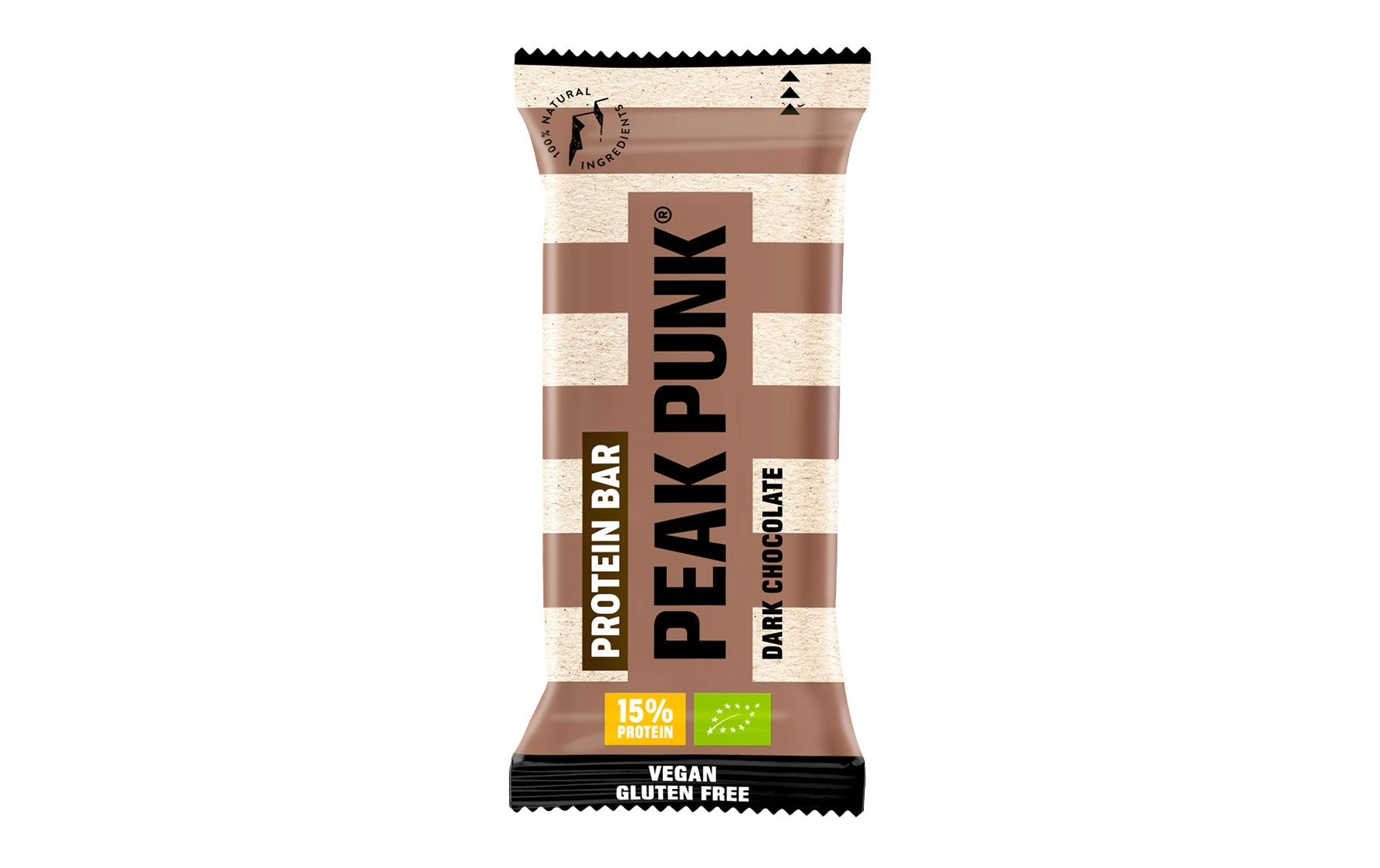 Peak punk Protein-Riegel – Dunkle Schokolade, Bio, Glutenfrei – 12 × 55 g