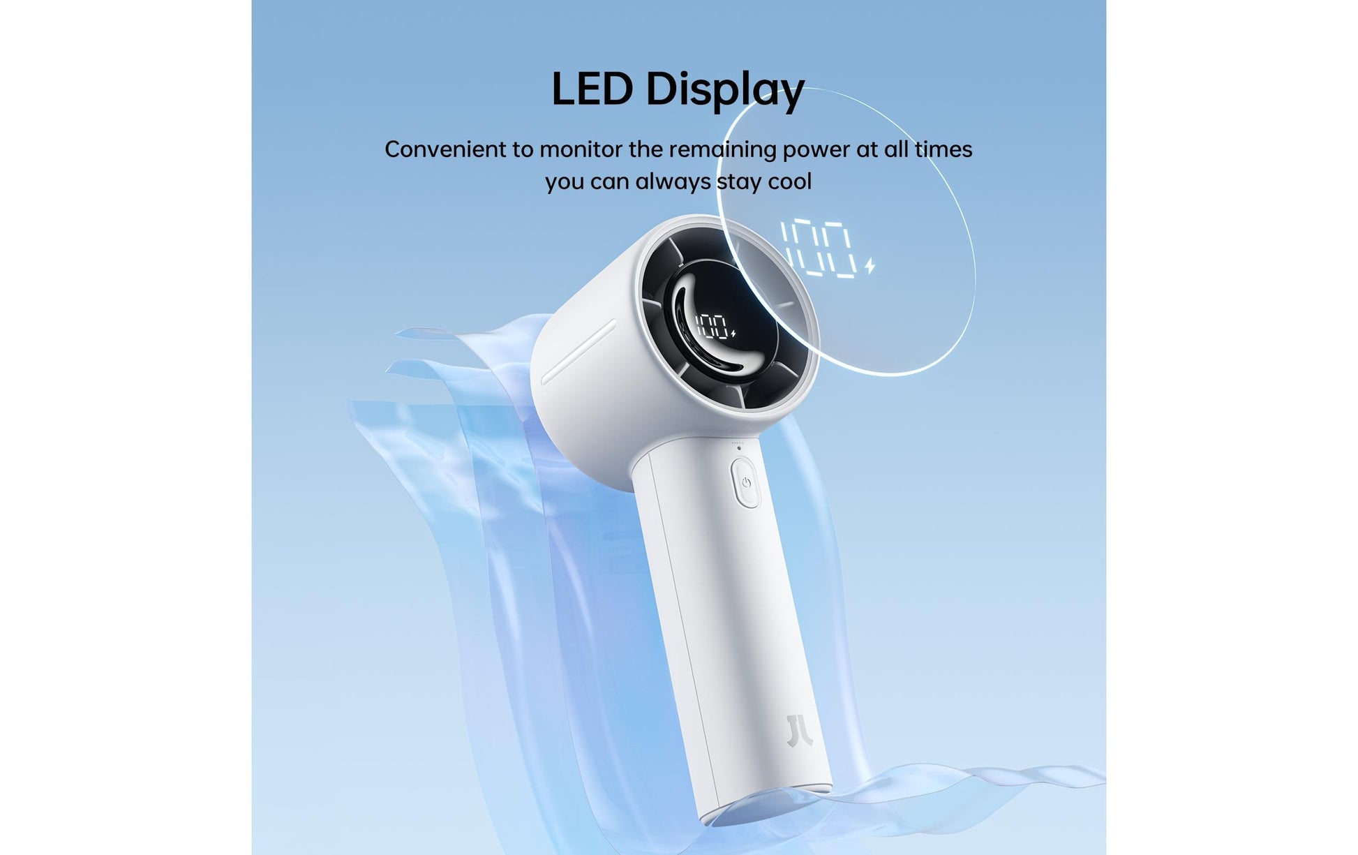 Jisulife Handventilator Life10S – 5 Stufen, 5000 mAh, USB-C, Grau
