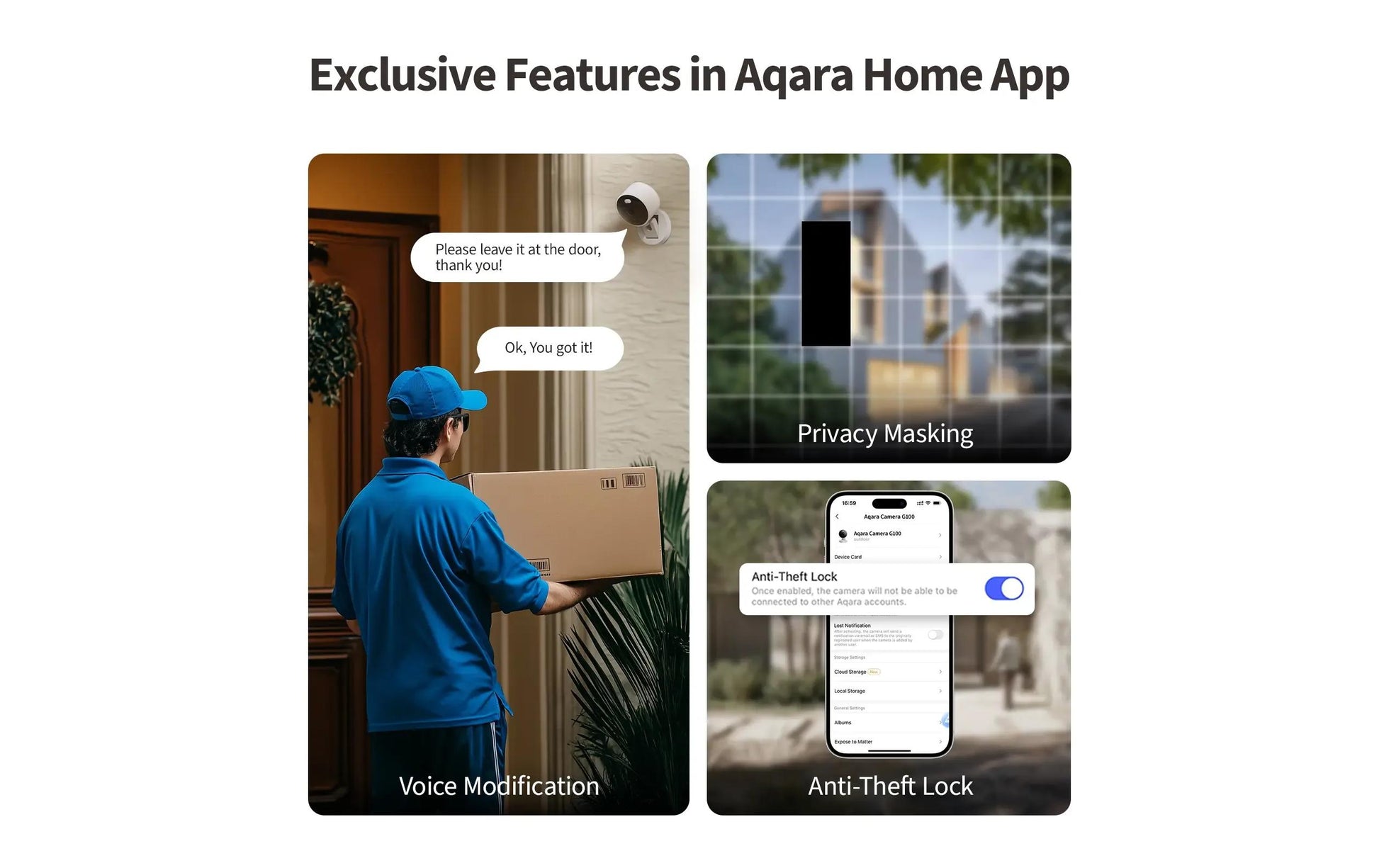 Aqara G100 IP-Sicherheitskamera – 3,69 MP, IP65, WLAN, Schwarz