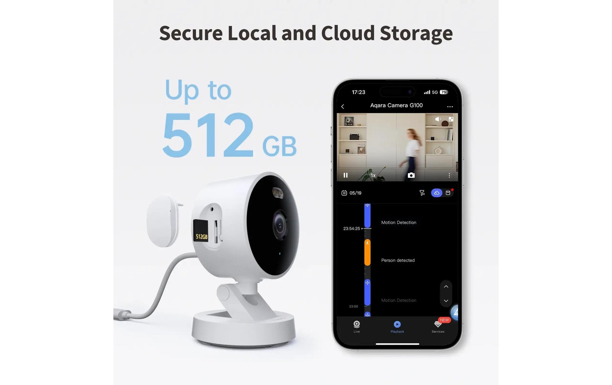 Aqara G100 IP-Sicherheitskamera – 3,69 MP, IP65, WLAN, Schwarz