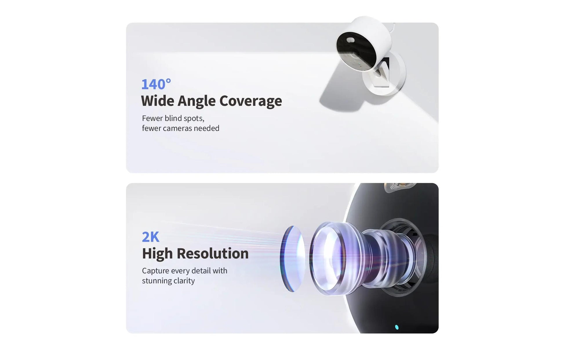 Aqara G100 Netzwerkkamera – 3,69 MP, 2304×1296 Video, IP65, microSD, Weiss
