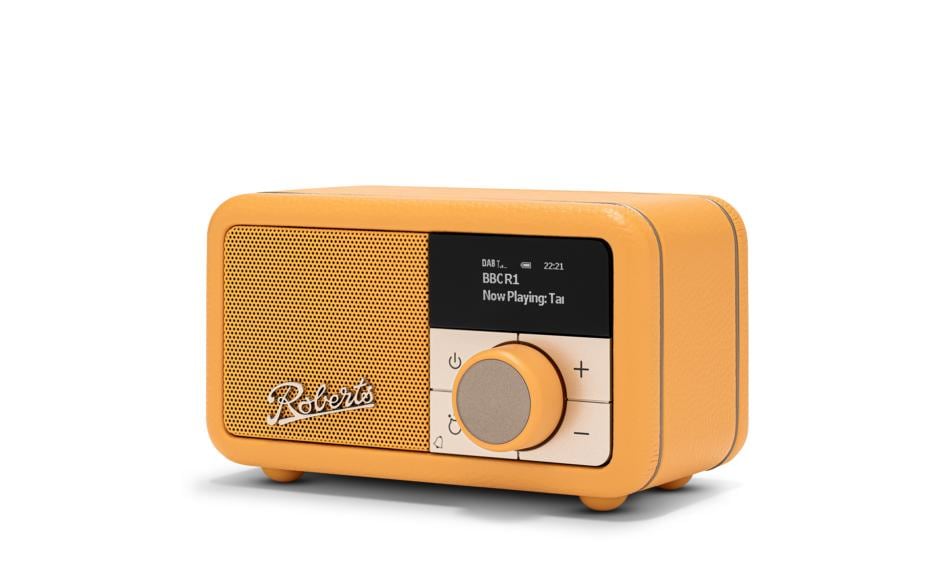 Roberts Radio Roberts Revival Petite 2 – DAB-/Internetradio – Tischradio – UKW, Bluetooth – Dunkelgelb