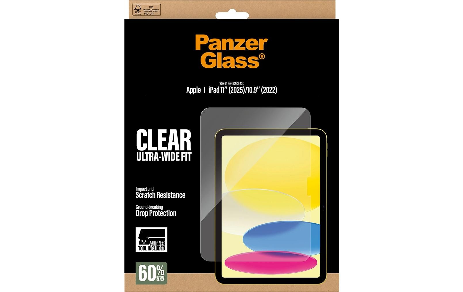 PanzerGlass UWF Displayschutz – für iPad 11" (2025), iPad 10,9" (2022), Stossschutz