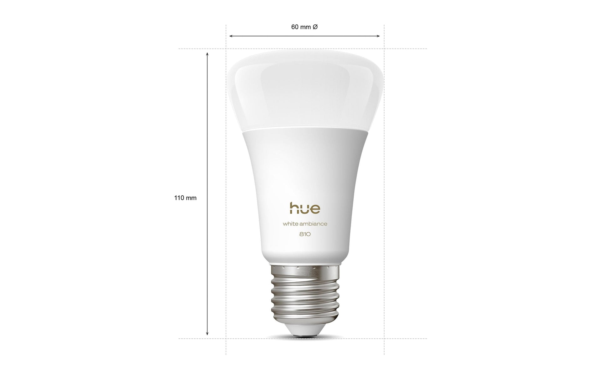 Philips Hue Smart Leuchtmittel E27 White Ambiance – 810 lm, Bluetooth, dimmbar – 2er-Pack