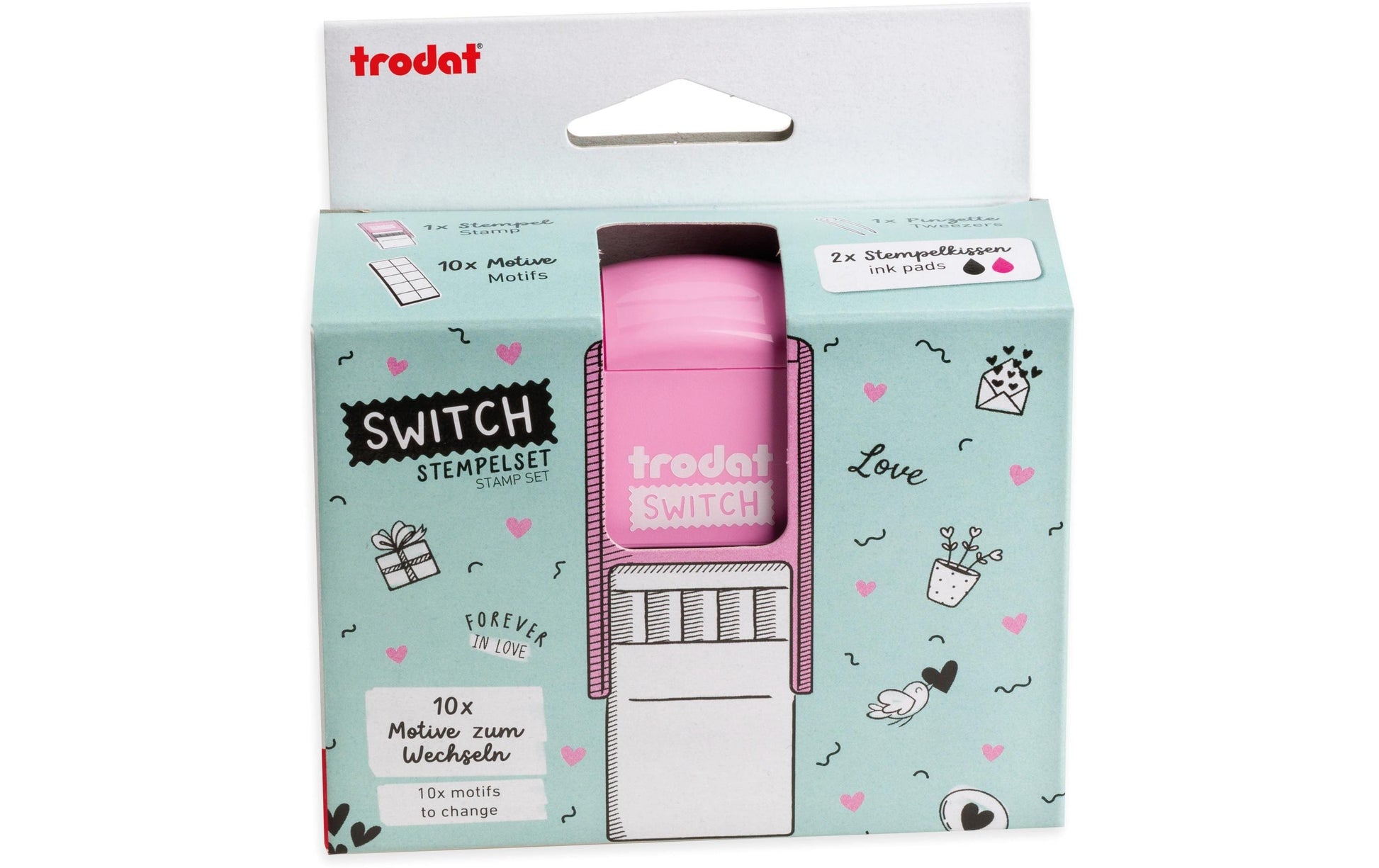 Trodat Motivstempel Switch – Motiv: Liebesbotschaften