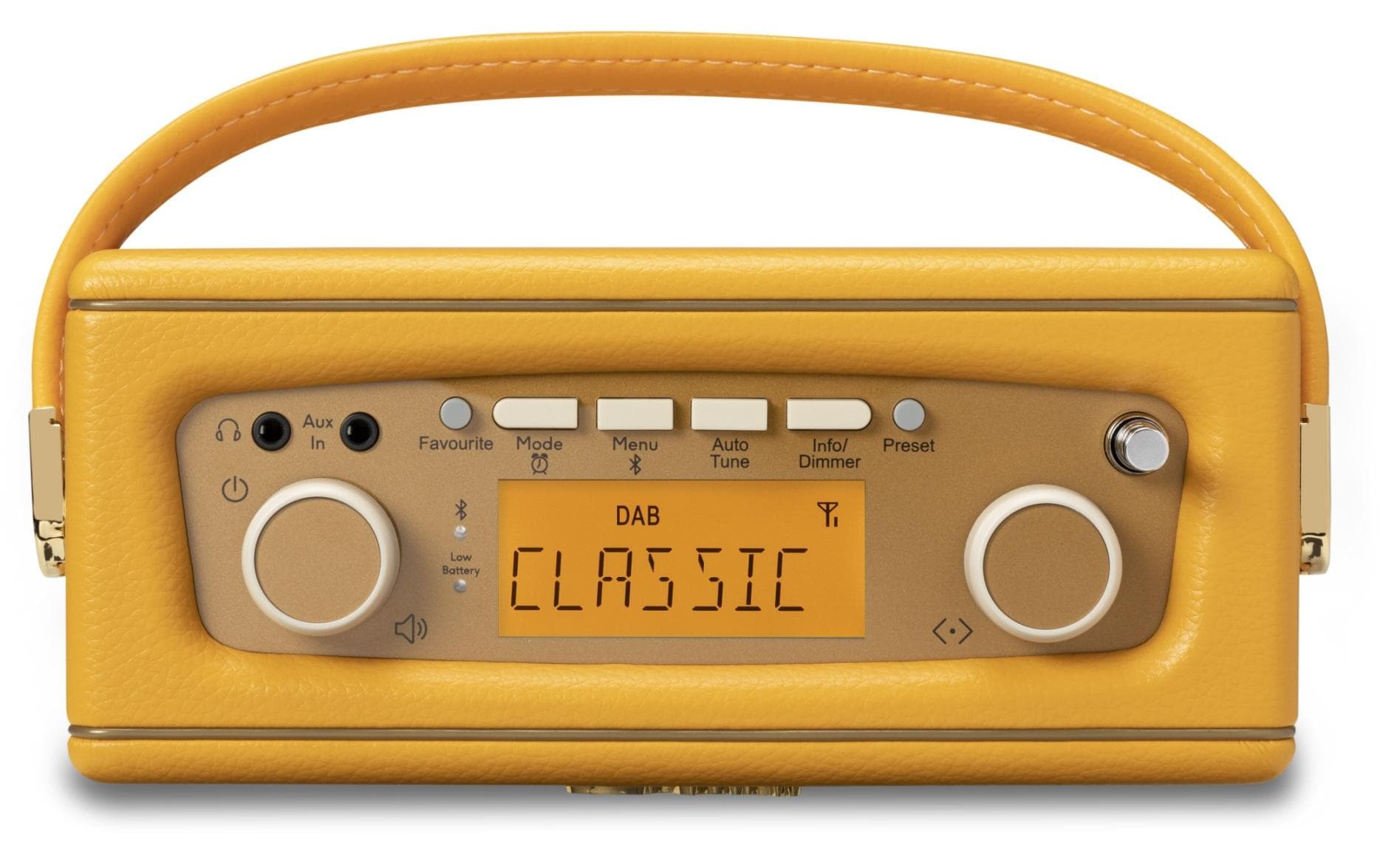 Roberts Radio Roberts Revival Uno Bluetooth – DAB-/Internetradio – Portabel – DAB+ – Dunkelgelb