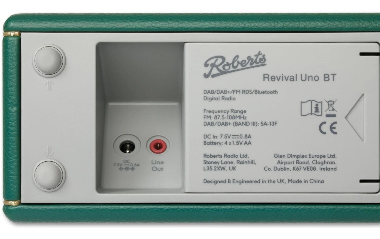 Roberts Radio Roberts – Revival Uno – DAB-/Internetradio – Portabel – DAB+, Bluetooth, Akkubetrieb – Dunkelgrün