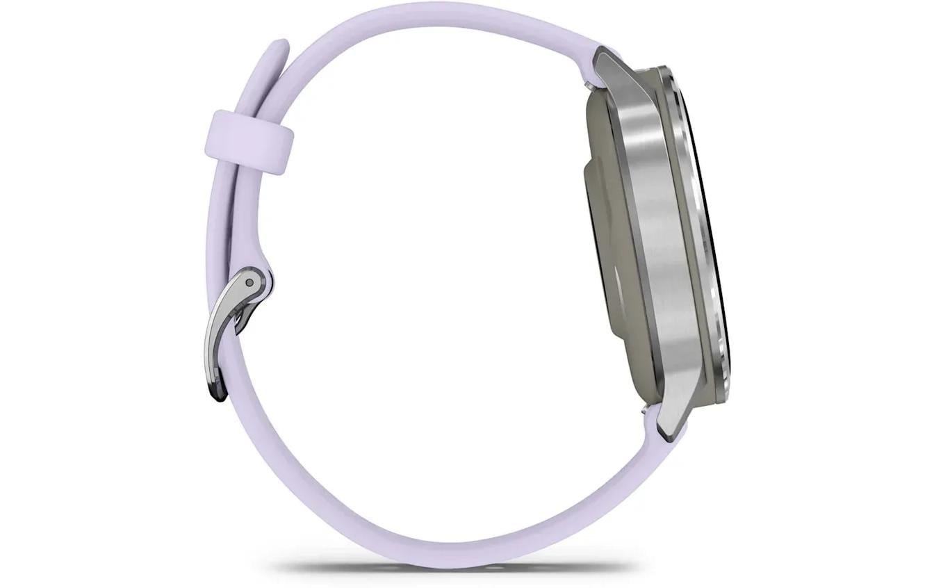 Garmin Venu 4 – Smartwatch – 41 mm, GPS, AMOLED, Gorilla Glass, 5 ATM, Silber/Lavendel, Sportarmband