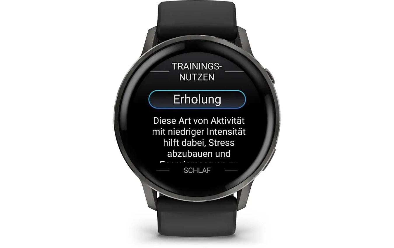 Garmin Venu 4 – Smartwatch – 45 mm, GPS, AMOLED, Gorilla Glass, 5 ATM, Schwarz / Schiefergrau, Sportarmband