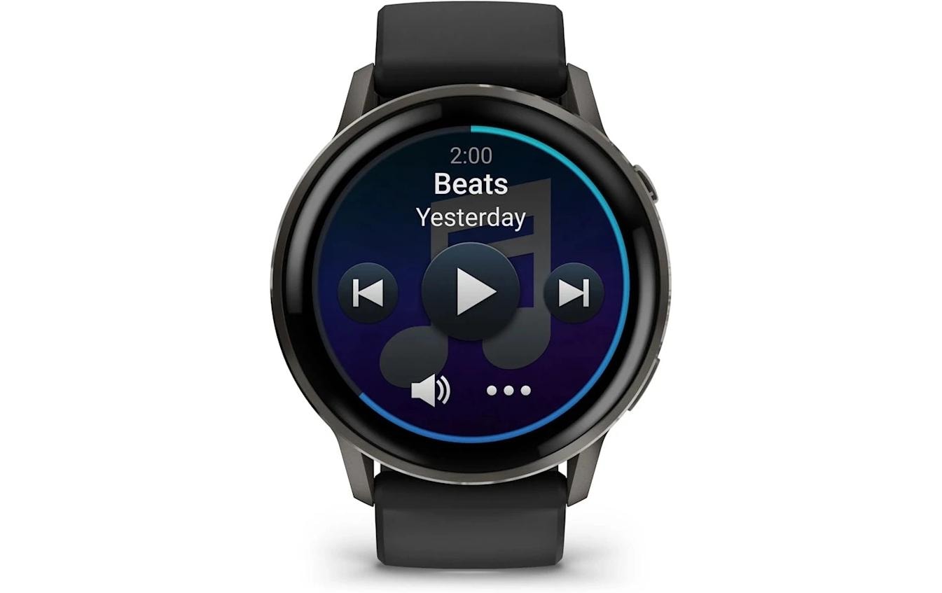 Garmin Venu 4 – Smartwatch – 45 mm, GPS, AMOLED, Gorilla Glass, 5 ATM, Schwarz / Schiefergrau, Sportarmband