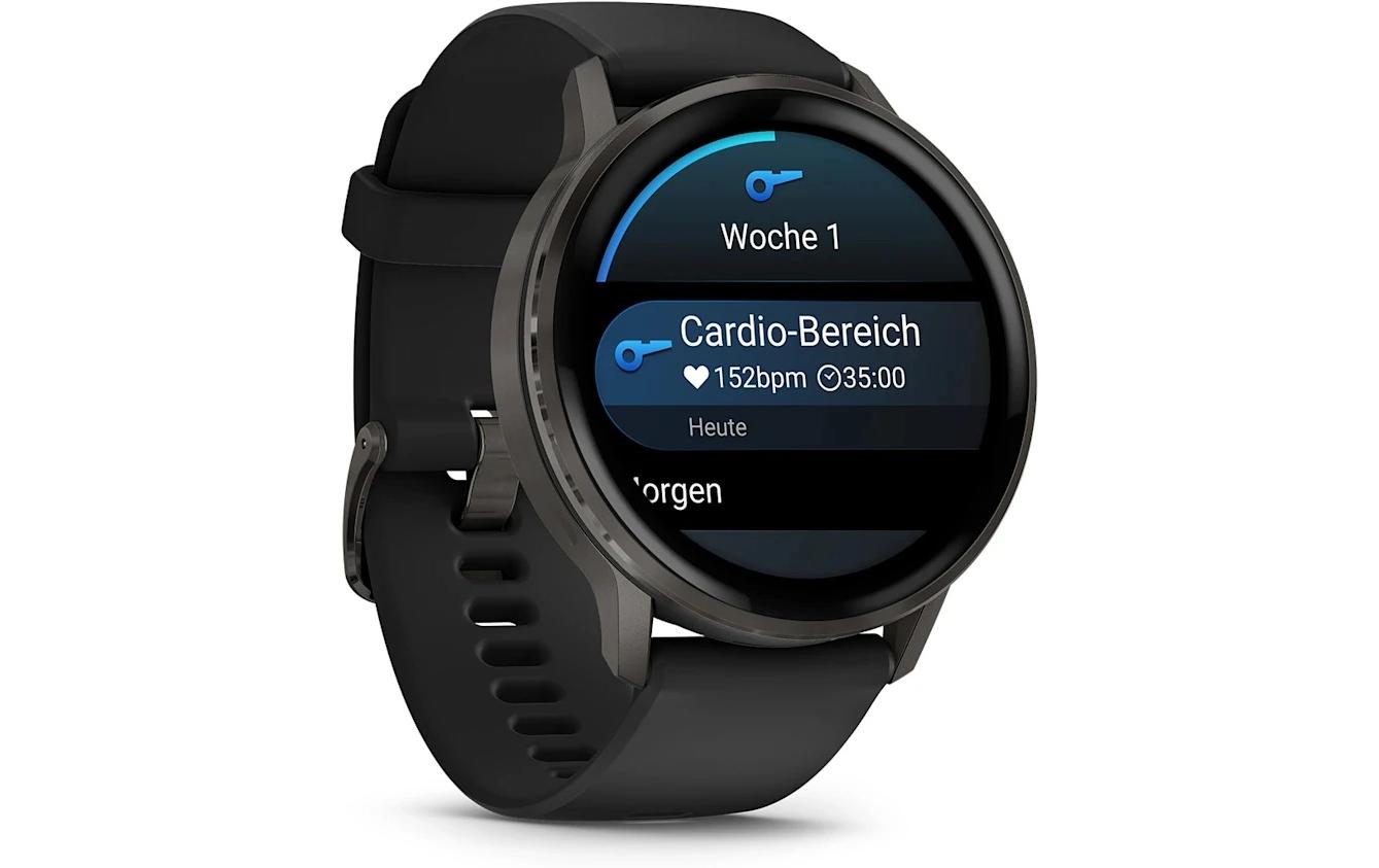 Garmin Venu 4 – Smartwatch – 45 mm, GPS, AMOLED, Gorilla Glass, 5 ATM, Schwarz / Schiefergrau, Sportarmband