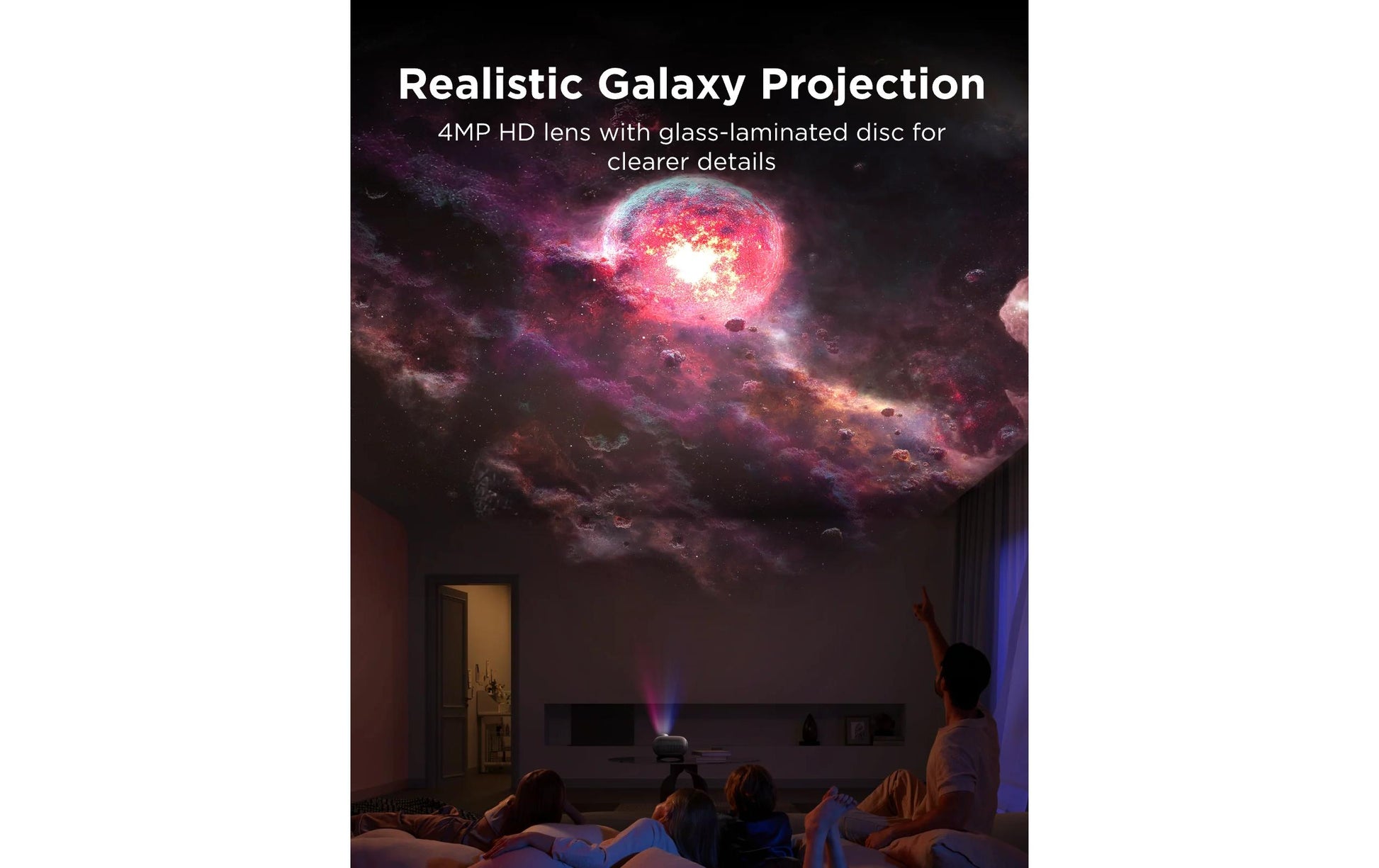 Govee Galaxy Light Projector 2 Pro Nachtlicht – dimmbar, für Smartphone (Bluetooth), schwarz, Timer
