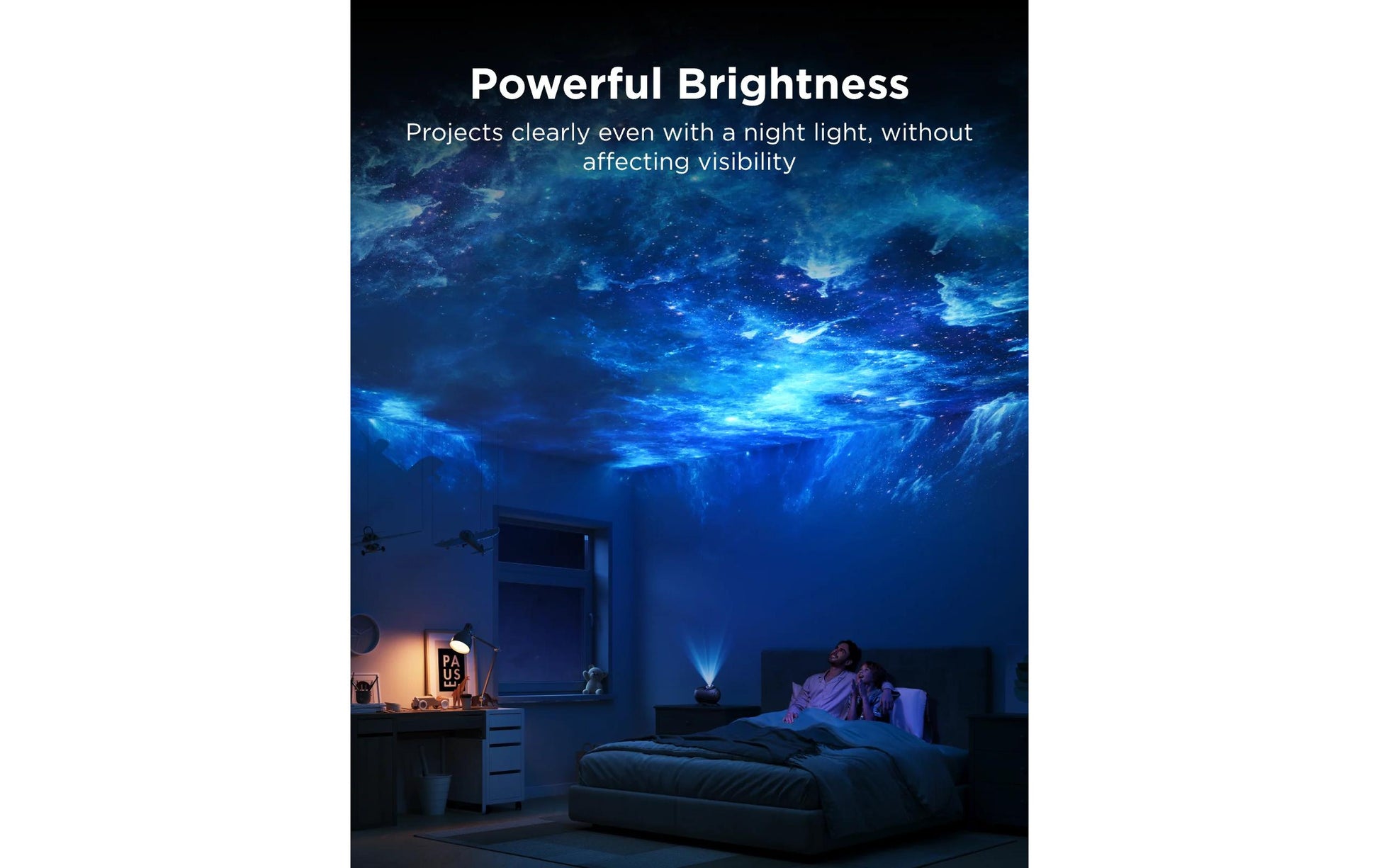 Govee Galaxy Light Projector 2 Pro Nachtlicht – dimmbar, für Smartphone (Bluetooth), schwarz, Timer