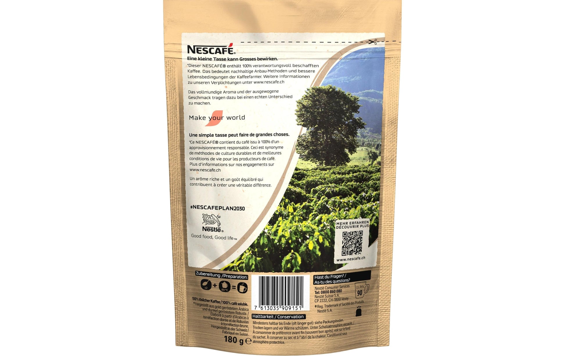 Nescafé Gold De Luxe – Instantgetränk – Café Crème, mittel, 180 g