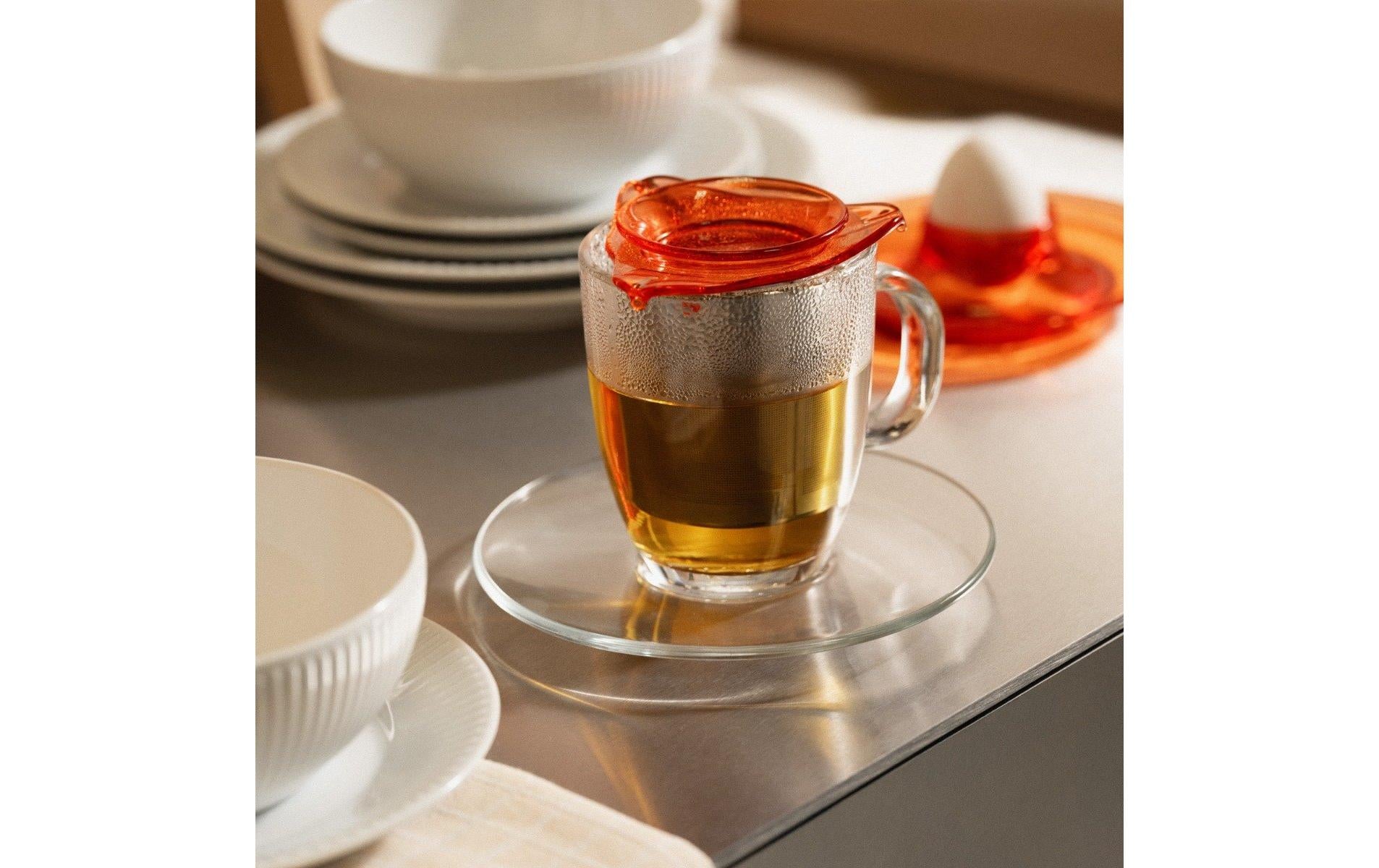 Bodum Teetasse Yo-Yo – 350 ml, Ø 10,0 cm, H 11,5 cm, Borosilikatglas, Transparent, mit Edelstahlsieb