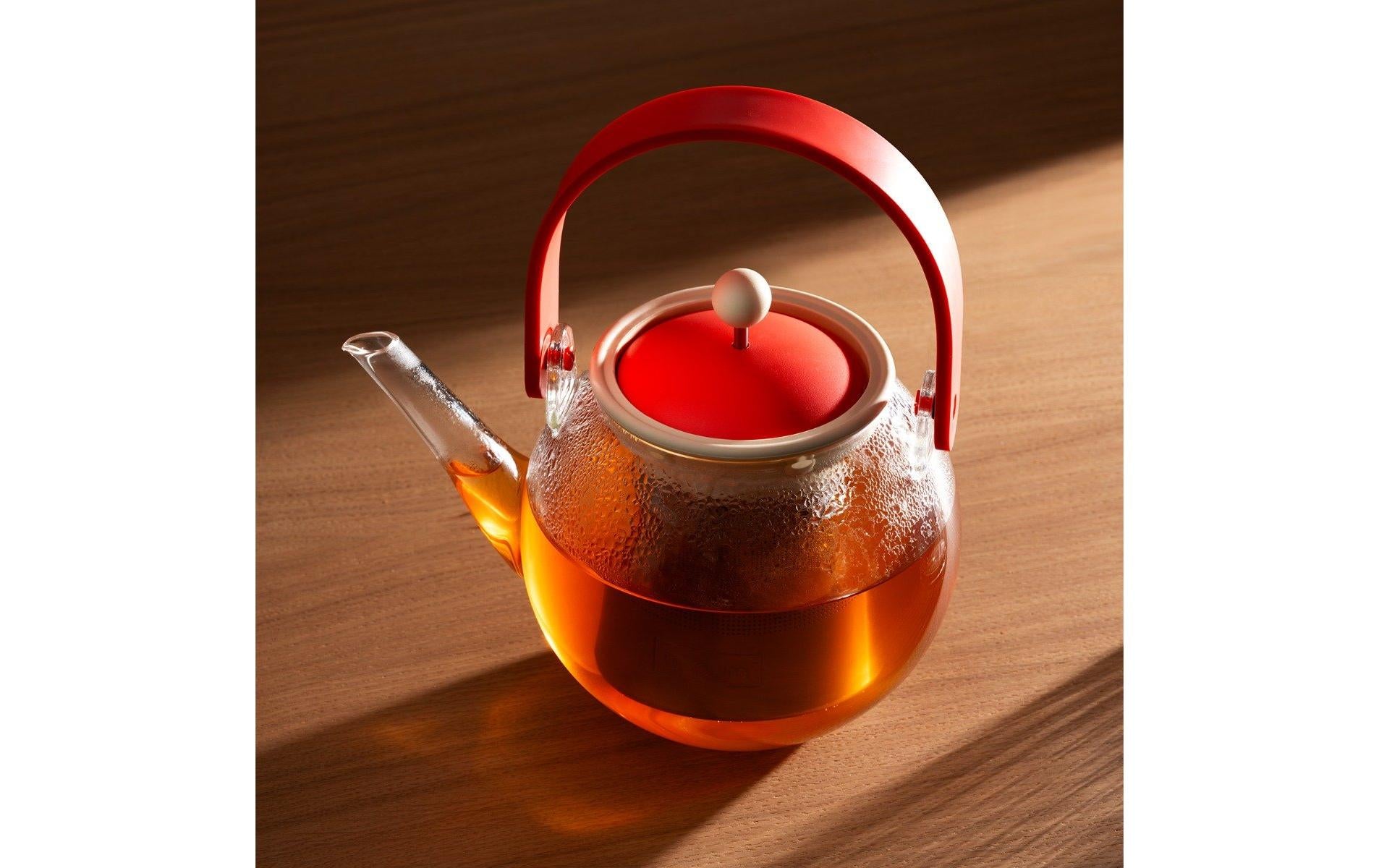 Bodum Teekanne Assam – 1 l, 20,2 × 22,0 × 14,6 cm, Borosilikatglas/Bambus, mit Edelstahlfilter
