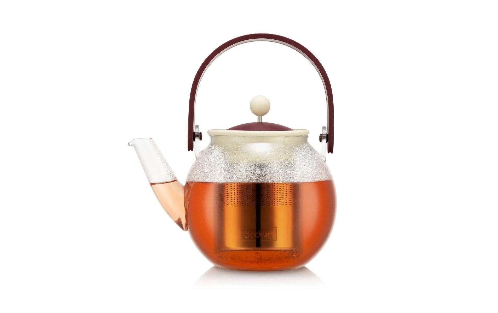 Bodum Assam – Teekanne – 1 l – mit Edelstahlfilter – dunkelrot
