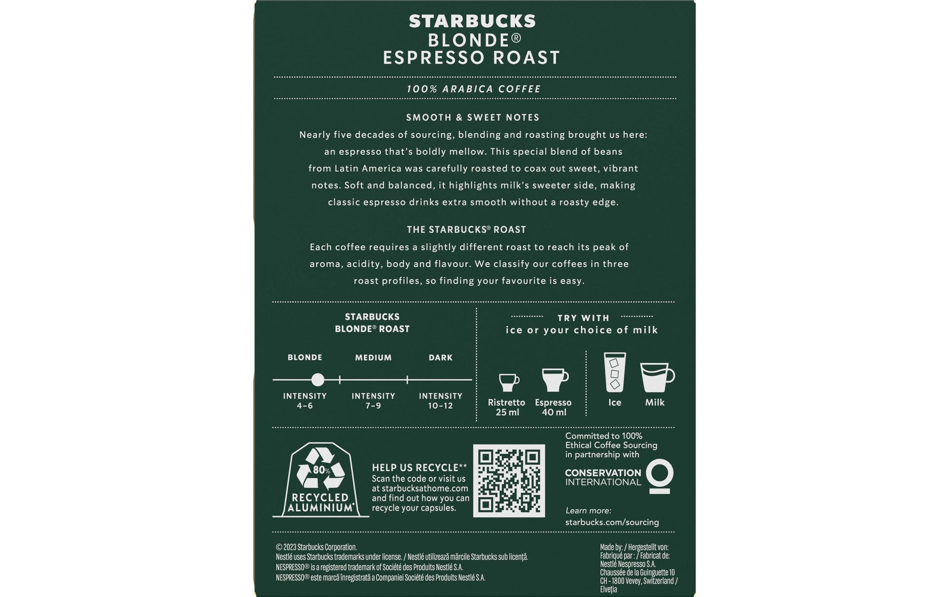 Starbucks Blonde Espresso Roast – Kapseln für Nespresso – Espresso, 36 Kapseln