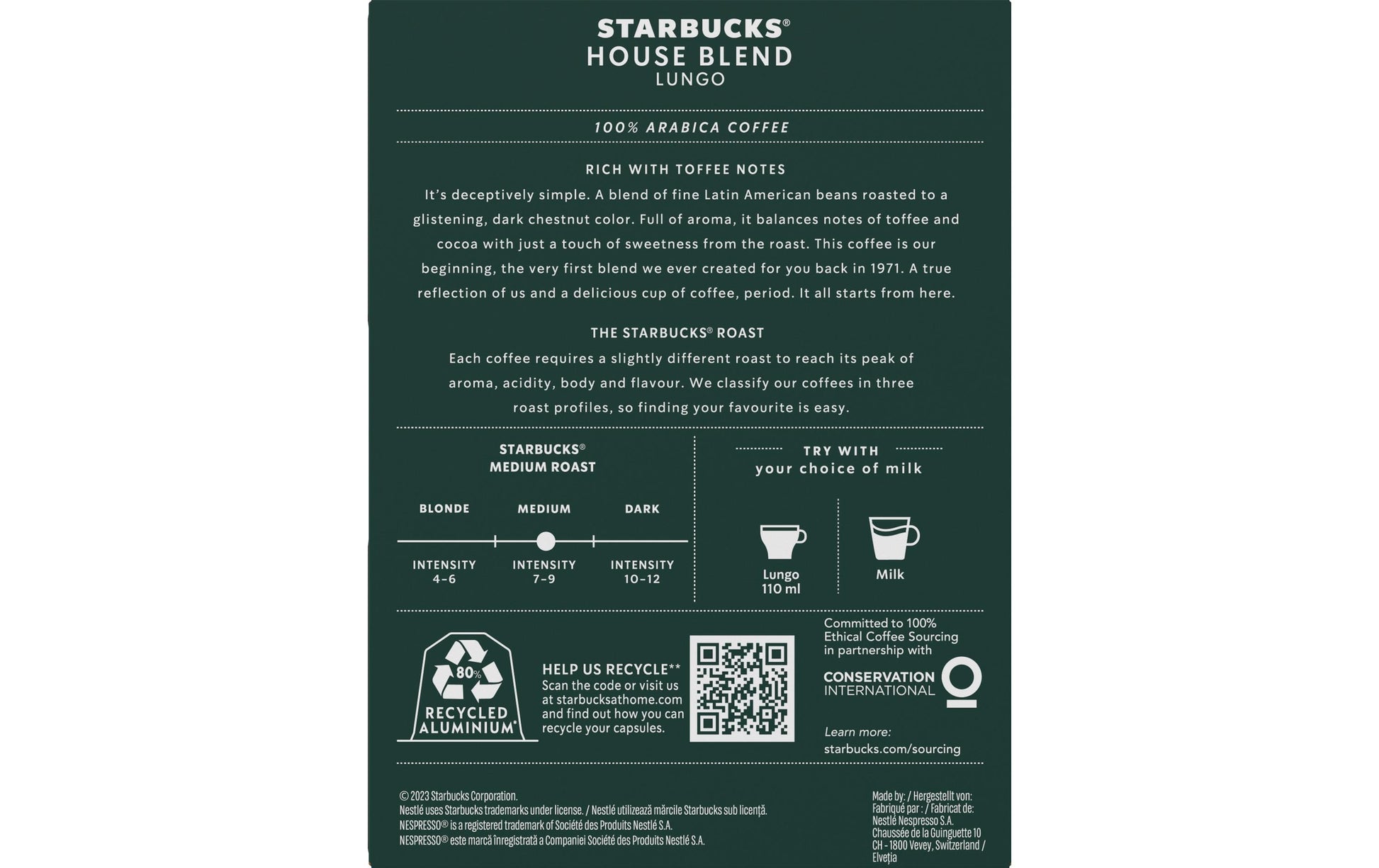 Starbucks House Blend – Kapseln für Nespresso – Espresso, Mittel, 36 Kapseln