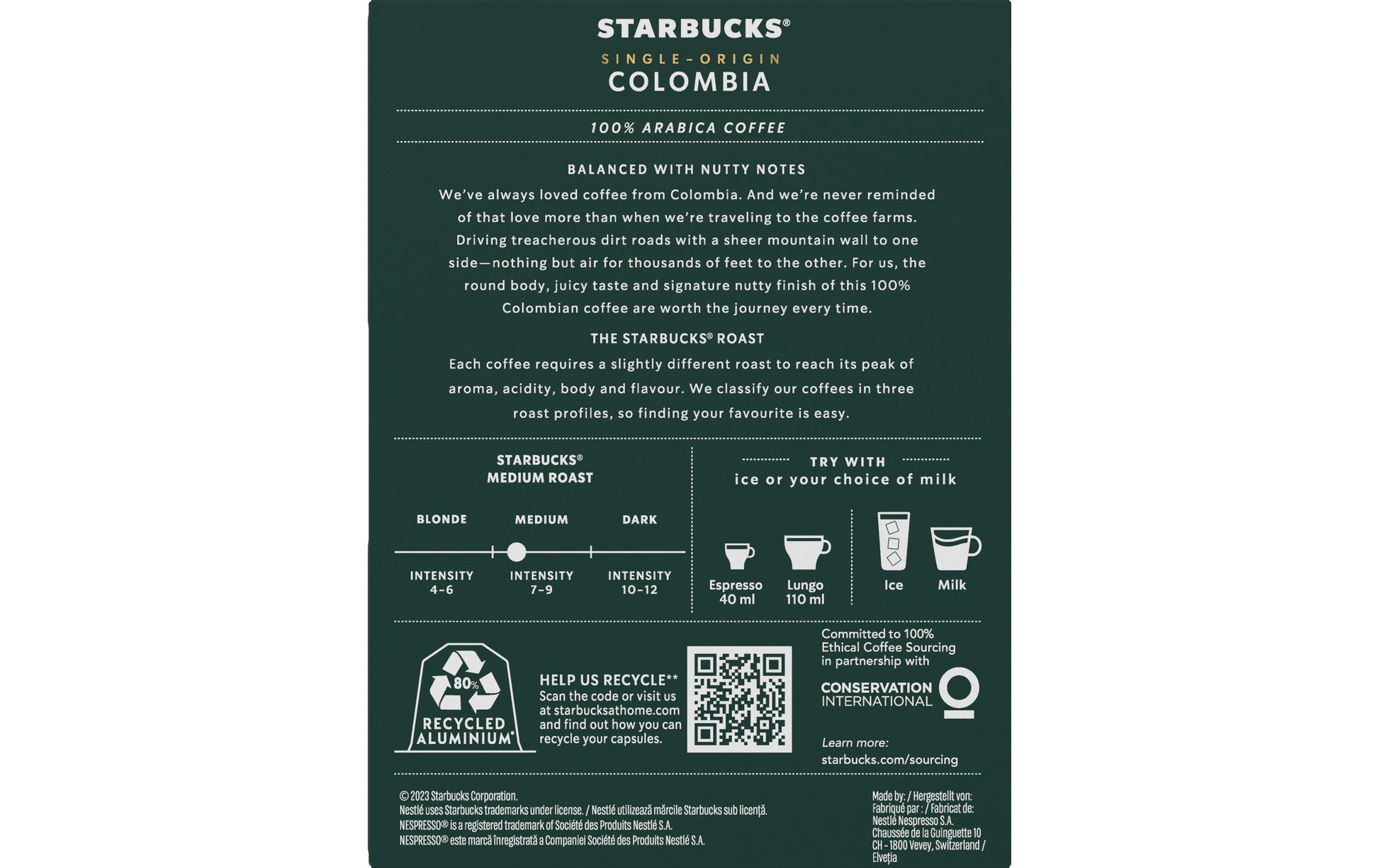 Starbucks Colombia – Kapseln für Nespresso – Espresso, mittel, 36 Kapseln