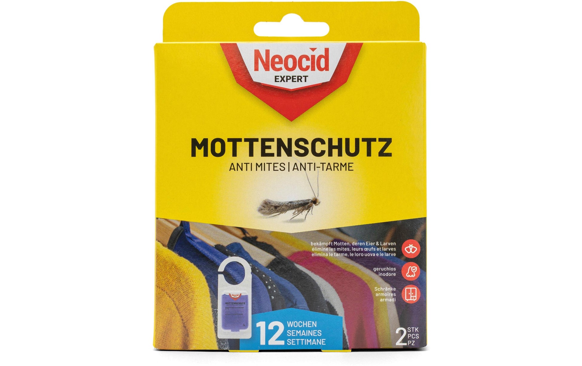 Neocid Expert Mottenschutz – gelb – für Kleider