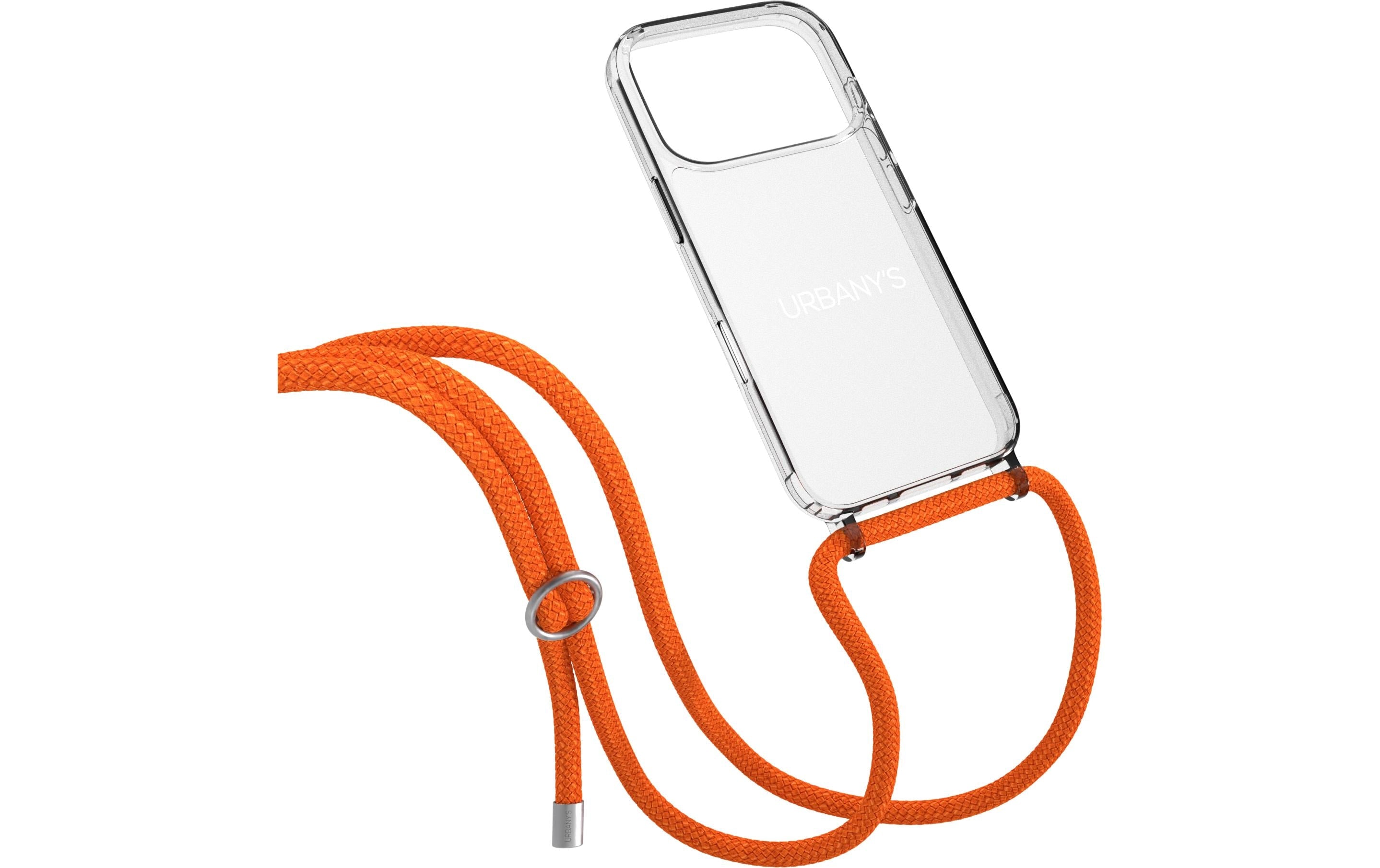 Urbany's Halskette Aperol Silberringe – Smartphone-Trageband – für iPhone 17 Pro – Orange/Silber