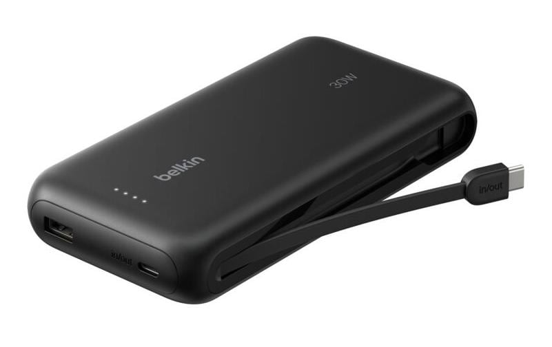 Belkin Powerbank 20000 mAh, PD 30 W, mit integriertem USB-C-Kabel
