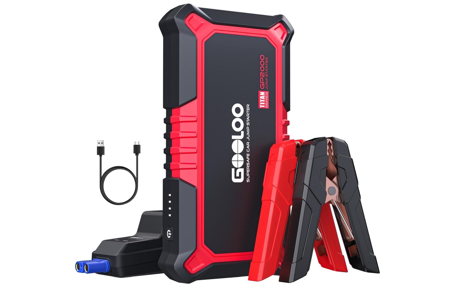 Gooloo GP2000 Booster – 2'000 A Startstrom, 1× USB-C, Rot