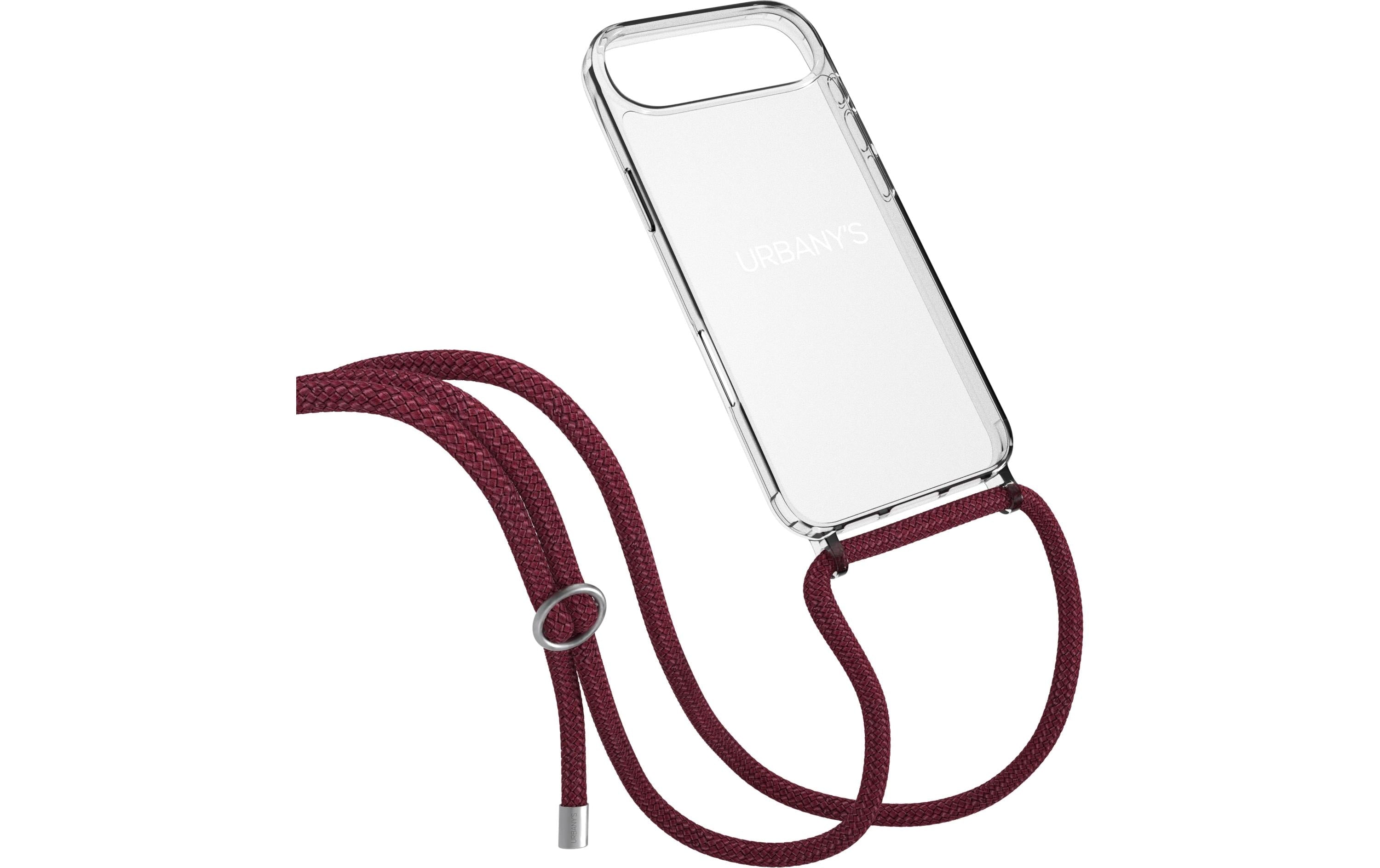 Urbany's Necklace-Hülle – für Apple iPhone Air – Red Wine Silver Rings – mit Kordel