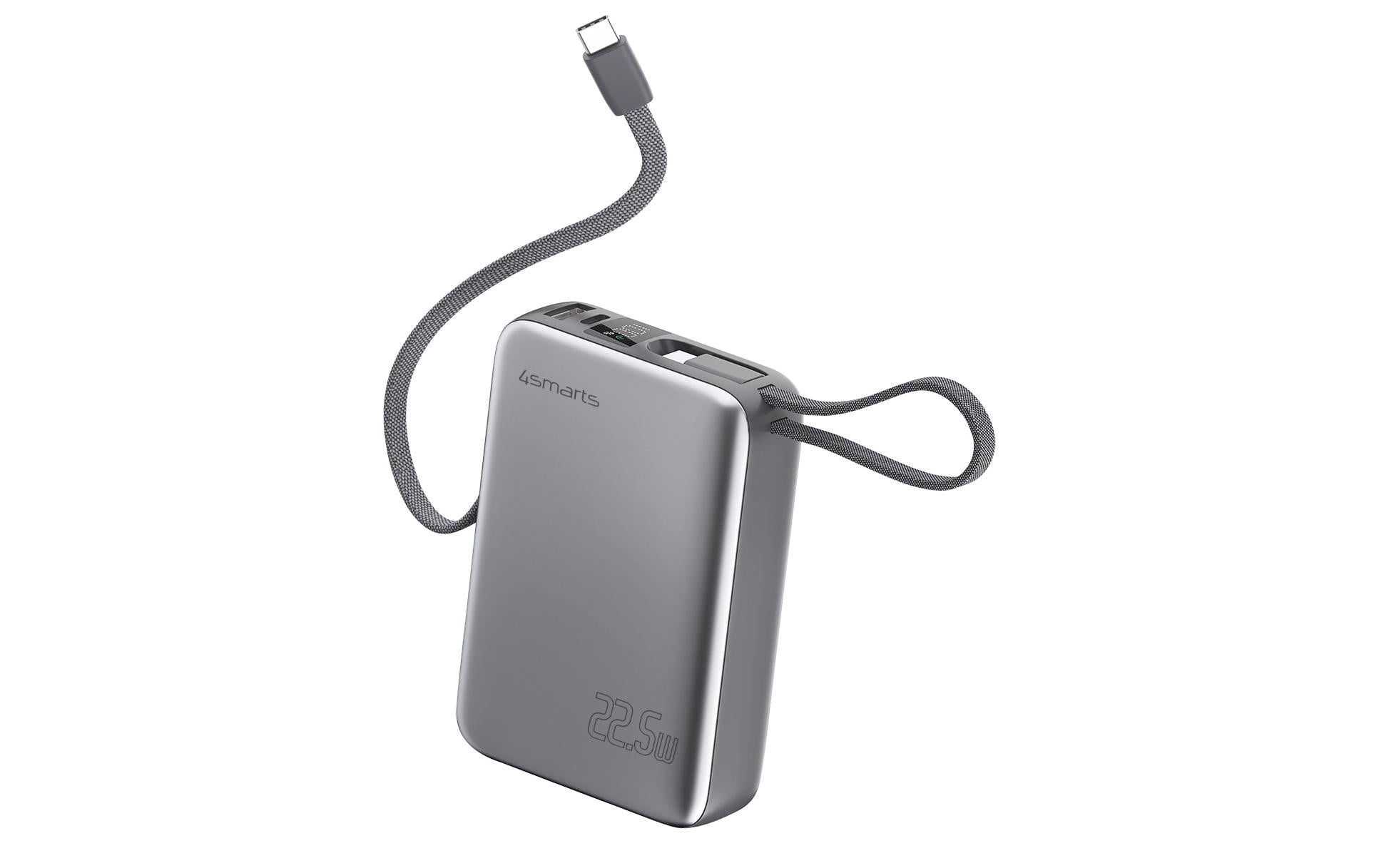4smarts Powerbank 20000 mAh, PD 22,5 W, für Smartphones, Grau