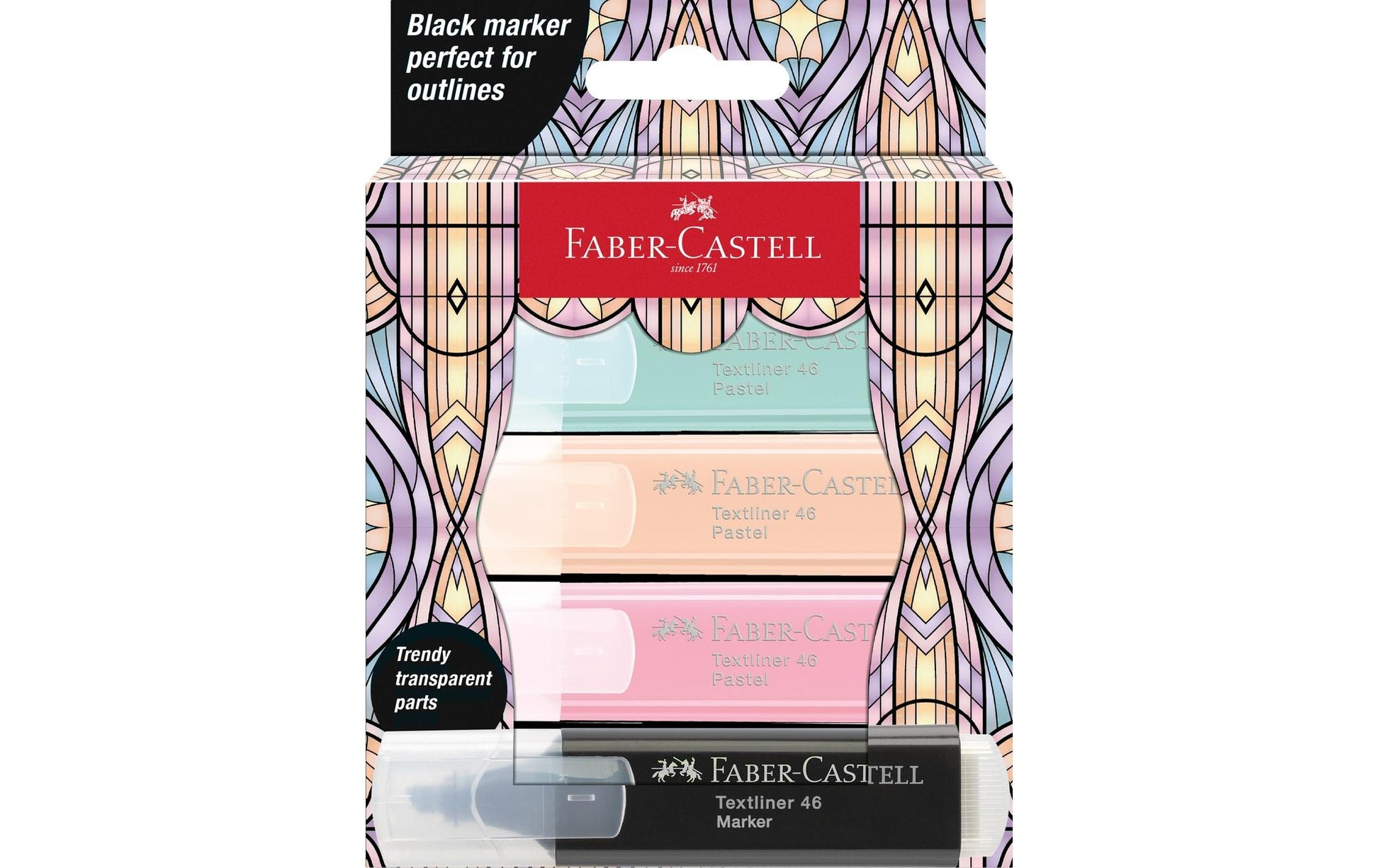 Faber-Castell Textliner 46 Textmarker – Pastell, Keilspitze 1/2/5 mm
