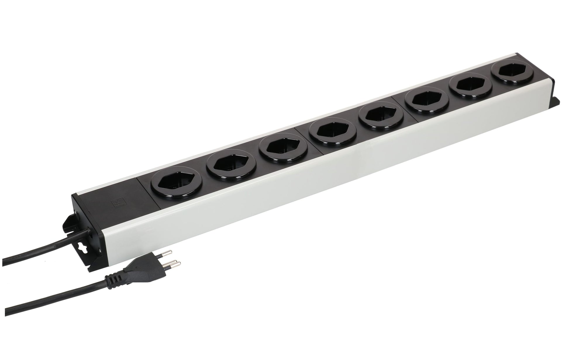 Max Hauri AG Max Hauri Power Line Steckdosenleiste – 8×T13, ohne Schalter, 1,5 m, Eingang T12, Überlastschutz – grau/schwarz