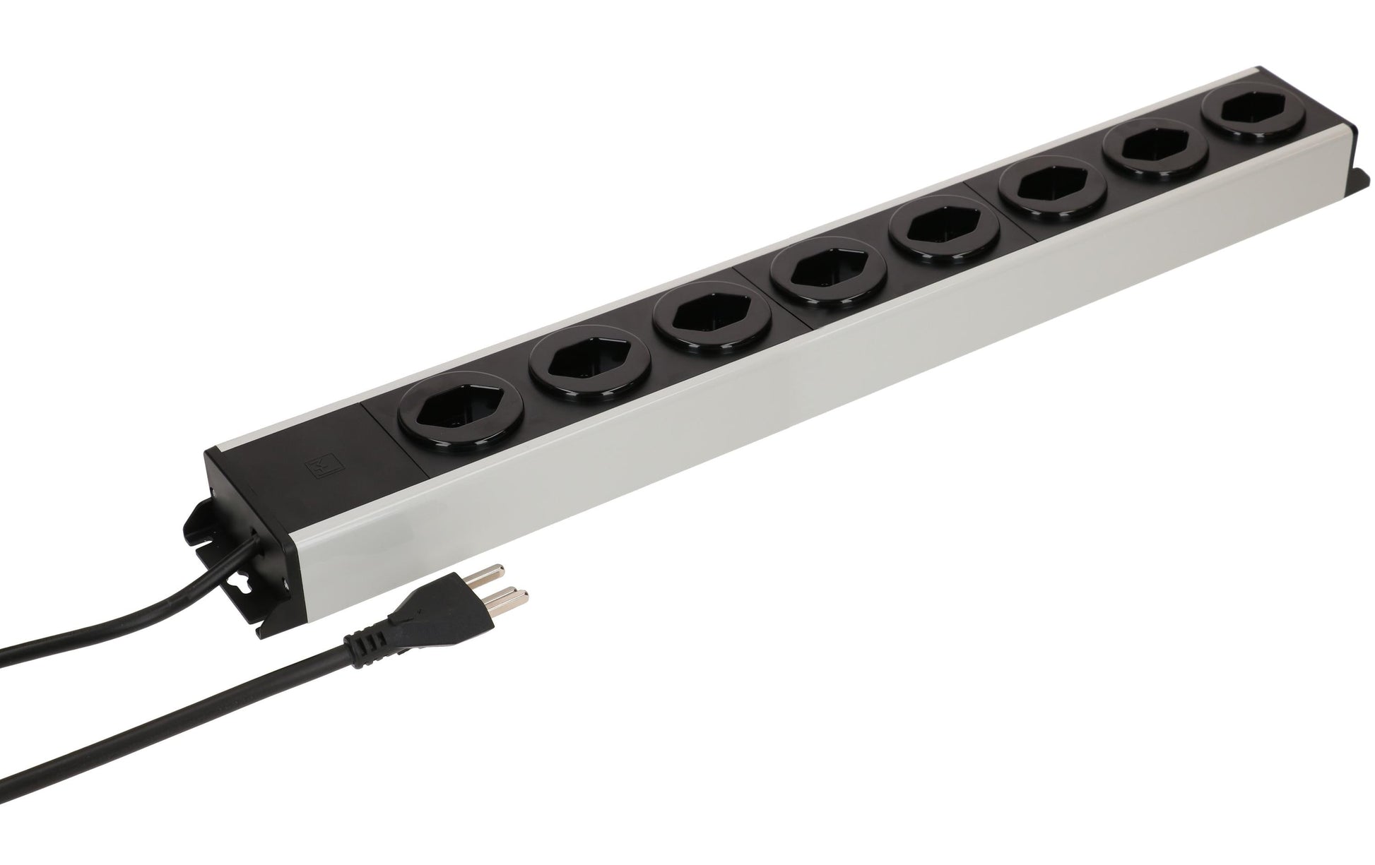 Max Hauri AG Max Hauri Power Line Steckdosenleiste, 8×T23, 1,5 m, Überlastschutz – Grau/Schwarz