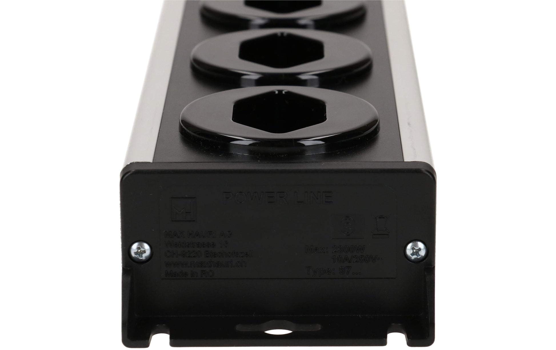 Max Hauri AG Max Hauri Power Line Steckdosenleiste, 5×T13, mit Schalter, 1,5 m, Stecker T12 – Grau/Schwarz