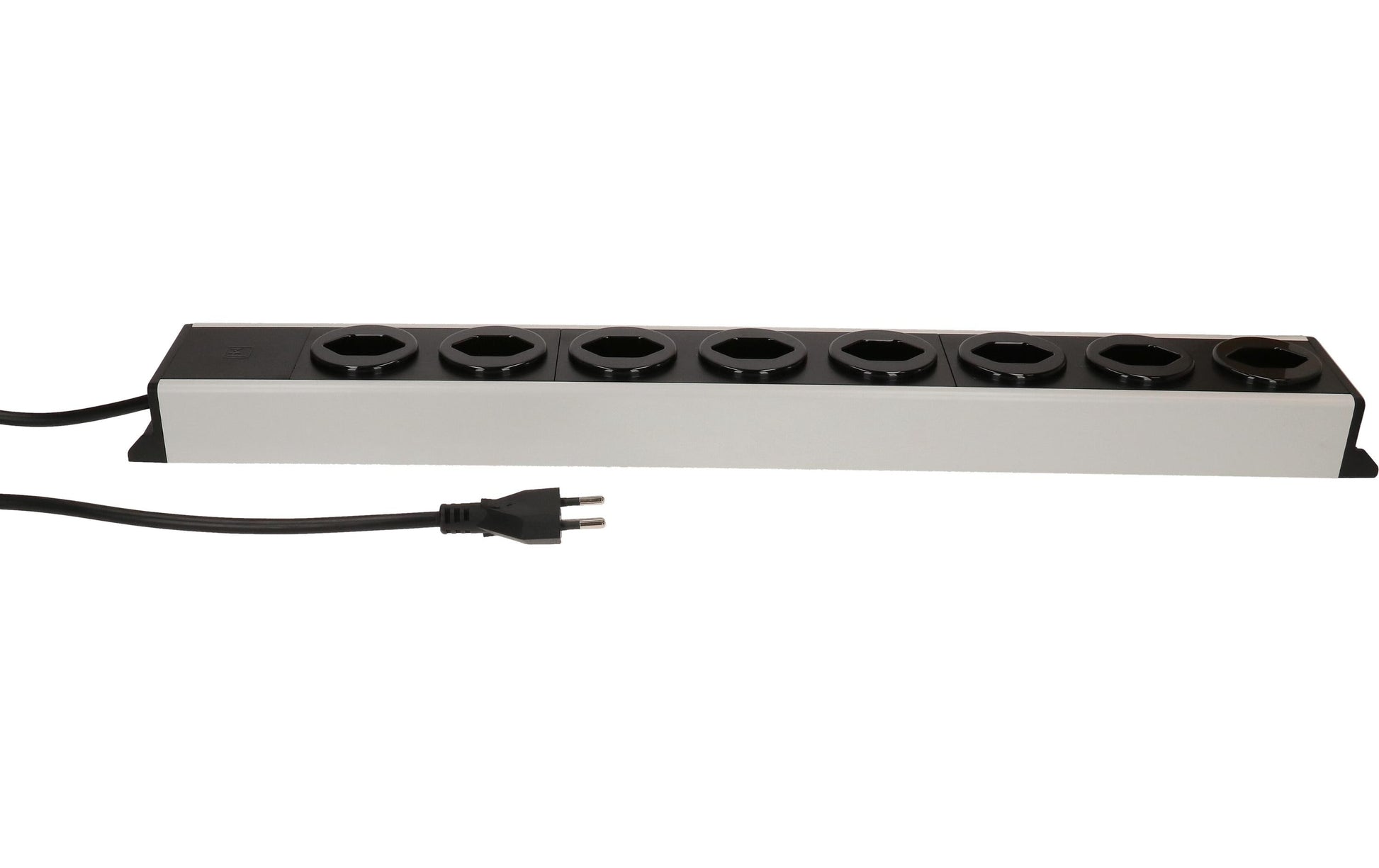 Max Hauri AG Max Hauri Power Line Steckdosenleiste – 8×T13, ohne Schalter, 1,5 m, Eingang T12, Überlastschutz – grau/schwarz