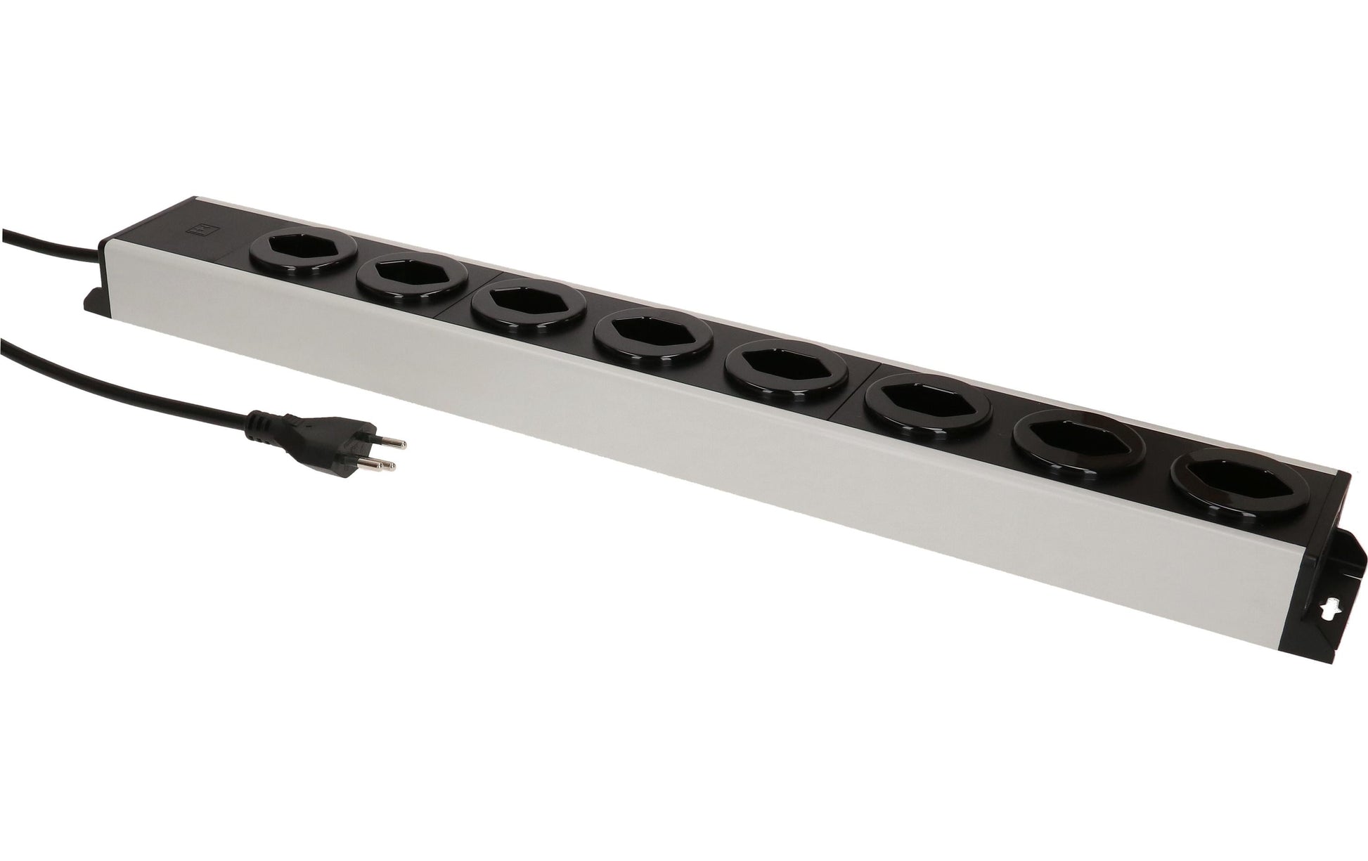 Max Hauri AG Max Hauri Power Line Steckdosenleiste – 8×T13, ohne Schalter, 1,5 m, Eingang T12, Überlastschutz – grau/schwarz