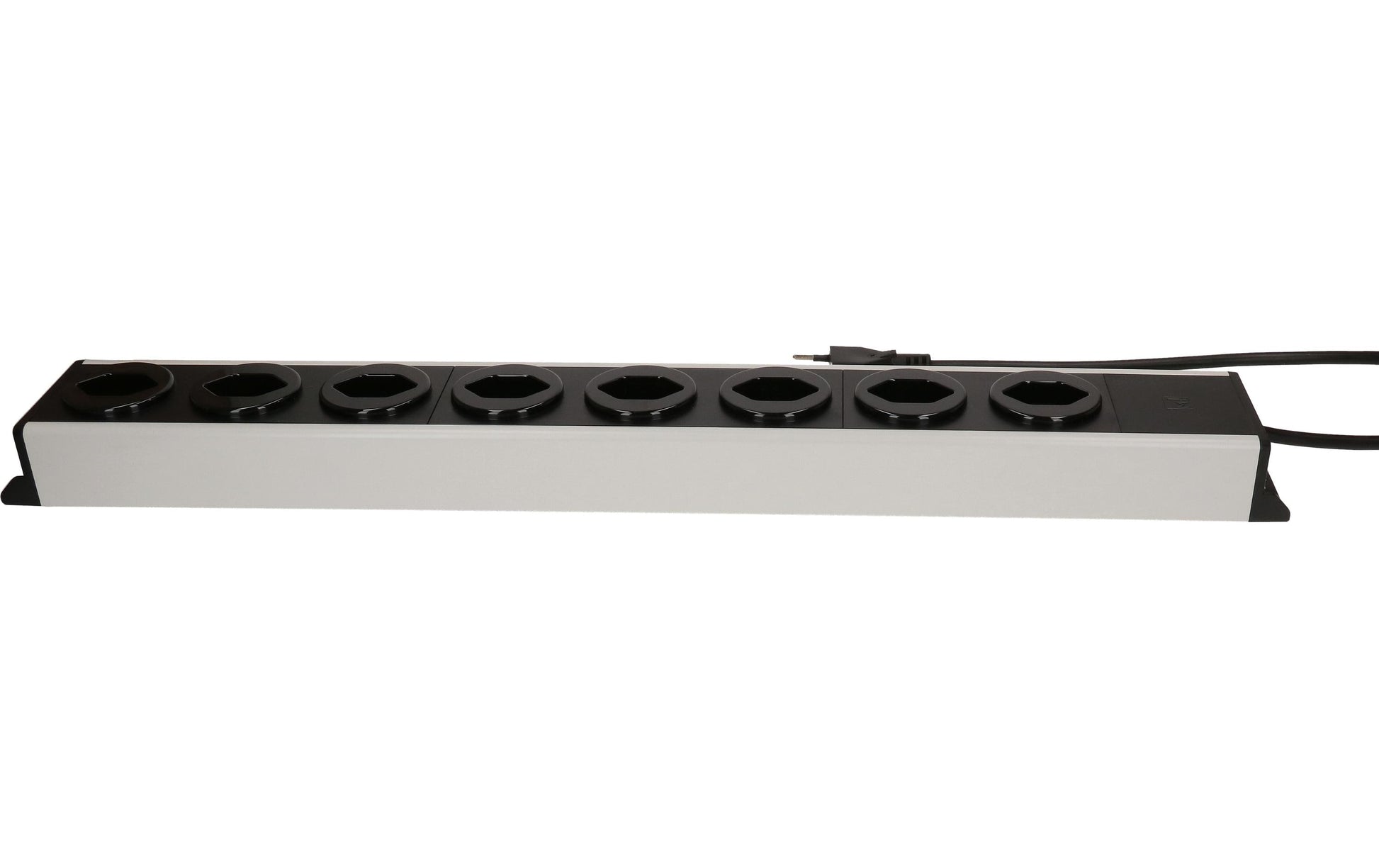 Max Hauri AG Max Hauri Power Line Steckdosenleiste – 8×T13, ohne Schalter, 1,5 m, Eingang T12, Überlastschutz – grau/schwarz