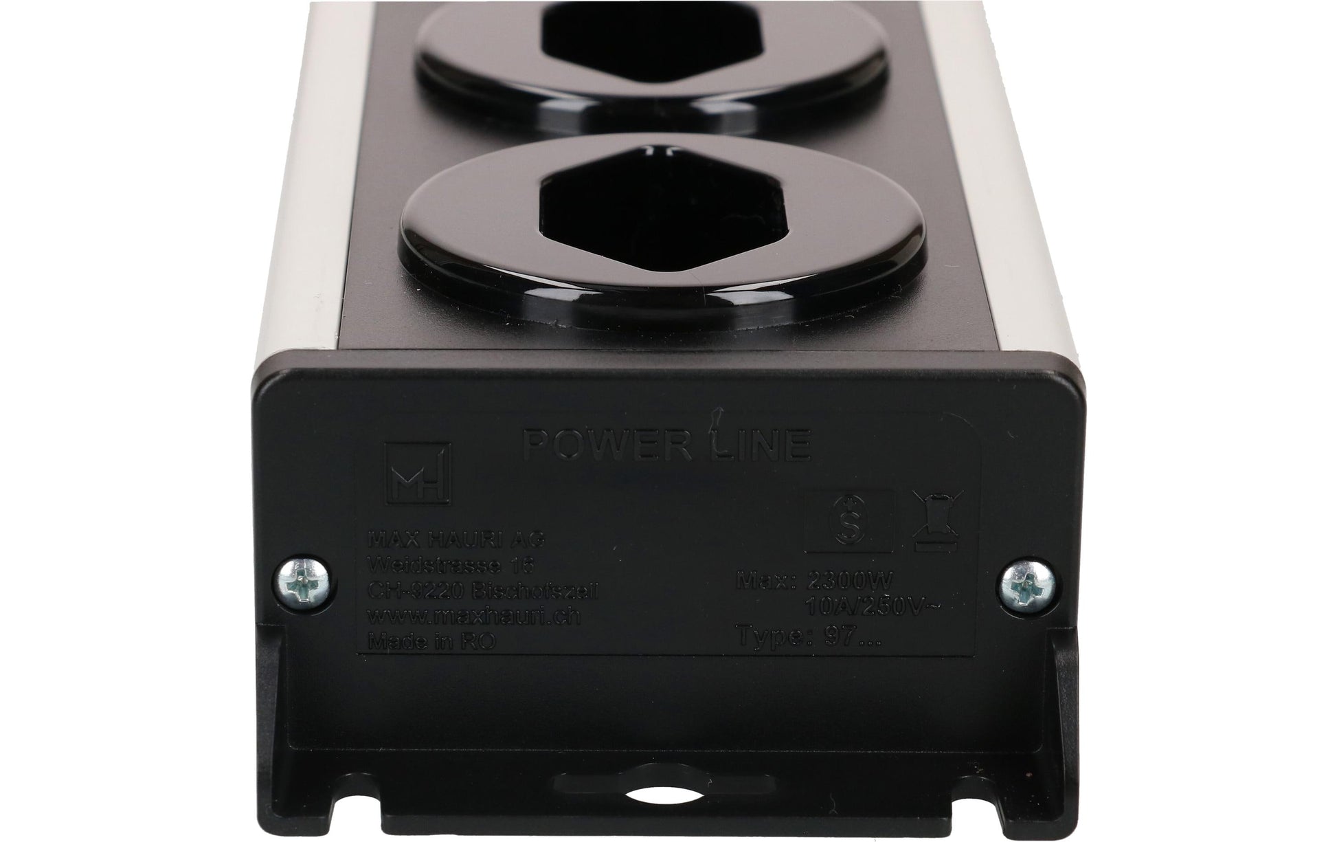 Max Hauri AG Max Hauri Power Line Steckdosenleiste – 8×T13, ohne Schalter, 1,5 m, Eingang T12, Überlastschutz – grau/schwarz