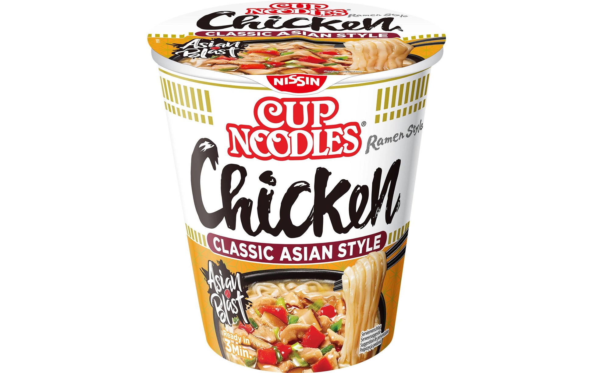 Nissin Cup Noodles Instantnudeln Poulet & Ingwer Becher – 63 g