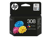HP 308 Dreifarbig Tintenpatrone (Original) – 120 Seiten – für DeskJet 2900/4300, Envy 6110e/6120e/6122e …