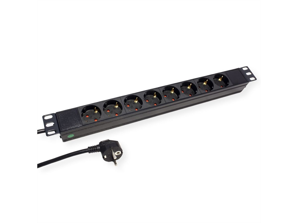 VALUE Rack-PDU – Standard, Rack 1U, 16 A 250 V, 8×Schuko (Typ E/F), CEE 7/7, 2,8 m